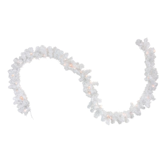 9ft. Clear Lighted Snow White Garland